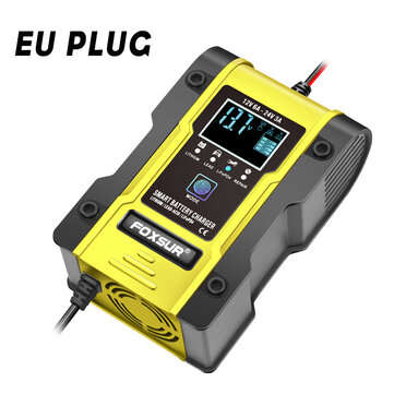 Auto Fast Charging LCD Lead-Acid Battery Charger Maintainer For Car Motorcycle (PLUG: EUPLUG)