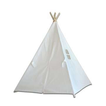 51`` White Height Canvas Kids Play Teepee Tent for Aged More Than 3 Years Old Playing Taking Picture