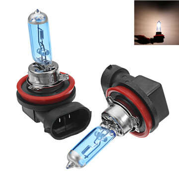 2Pcs Car Halogen Headlights HOD Fog Bulbs Lamps H1 H4 H7 H11 12V 100W 7200LM 6000K (TYPE: H11)