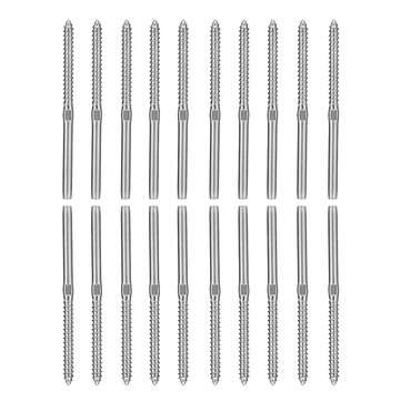 20Pcs Left Hand therad Steel Wire Rope Balustrade Kit Lag Screw Terminal Swage 3.2mm for 1/8" Cable