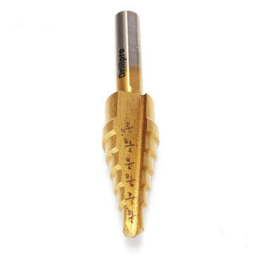 Drillpro DB-S4 HSS Titanium Pagoda Drill/Ladder Drill 1/4&3/8&1/2 Inch Round S... (SIZE: 3/16--1/2")