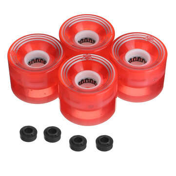 4PCS/Set 60x45mm Skateboard Wheels Glow Flash Light Longboard Light Wheels (COLOR.: RED)