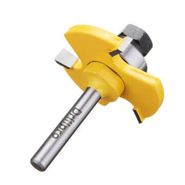 Drillpro RB22 2Pcs Tongue & Groove Router Bit Set 1/4 Inch Shank 3 Teeth T-shape Wood Milling Cutter