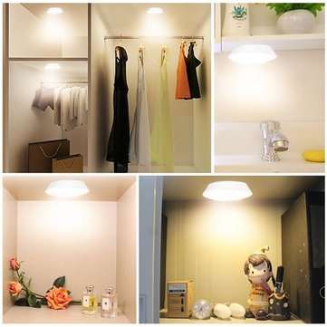3pcs Wireless Remote Control LED Night Lights Battery Operated Stick-on Cabinet Closet Lamps