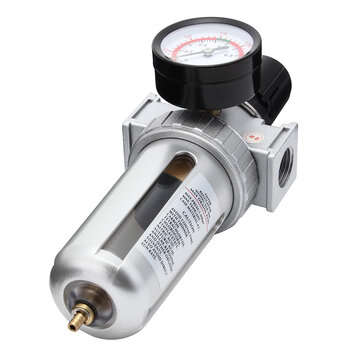1/2" Mid Flow Air Compressor Regulator & Filter Combo With Gauge Manual Drain 150psi