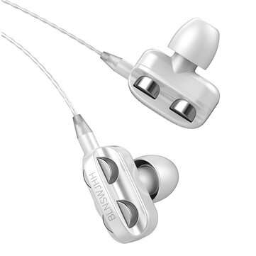 Bakeey A4 Wired Headphones Dual Dynamic Drivers 4 Speakers HIFI Noise Reduction H... (COLOR.: WHITE)