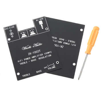 ZK-1002T 100W*2 High and Bass Adjustment bluetooth 5.0 Audio Power Amplifier Board Module Subwoofer