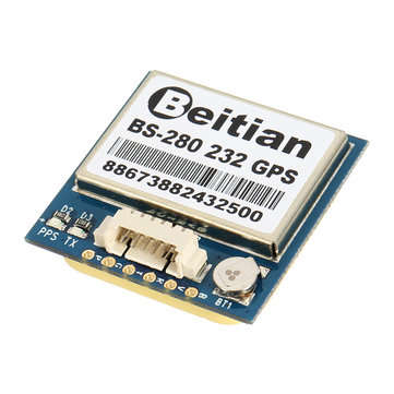 5PCS Beitian BS-280 232 GPS Receiver Module 1PPS Timing With Flash + GPS Antenna
