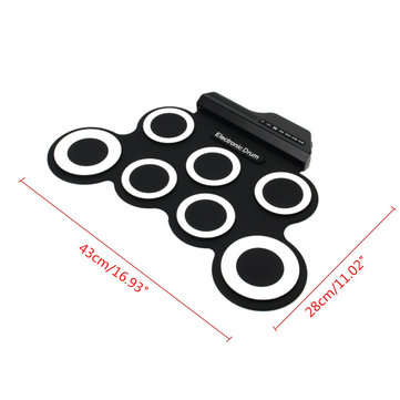 Digital Portable Roll Up Electronic Drum Kits Pad with Pedal Drum Sticks