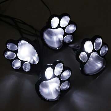 LED Cat Claw Print Solar Lawn Lights Dog Cat Puppy Animal Garden Lights Lamp for Pathway Lawn Yard O