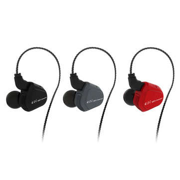 TRN V20 In-ear DD+BA Hybrid HIFI 2Pin Earphone with Microphone Line Control (COLOR.: RED | MODEL: B)