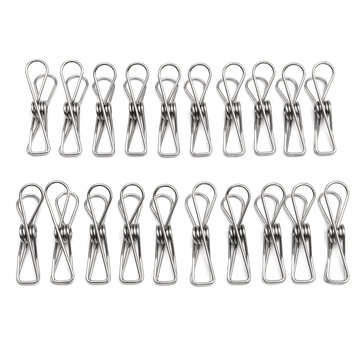Suleve SSCH01 20Pcs Stainless Steel Clothes Pegs Metal Clips Hanger for Socks Underwear Towel She
