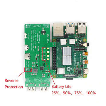 DSTIKE Pi Battery Monste Dual 18650 Battery Power Supply UPS 5V 3A Power Bank