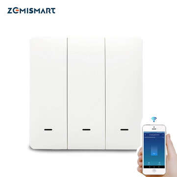 ZEMISMART Tuya Zigbee Wall Push Button Switch Voice Control Light Switches No Neutral... (WAY: 3WAY)