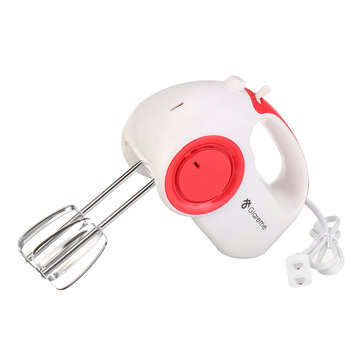 150W Kitchen Electric Hand Mixer with 5 Speeds Whisk with Egg Beater Dough Hook Low ... (COLOR: RED)