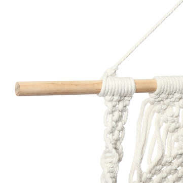 2 Layers Woven Macrame Wooden Wall Shelf Modern Plant Holder Home Office Hanging Decor