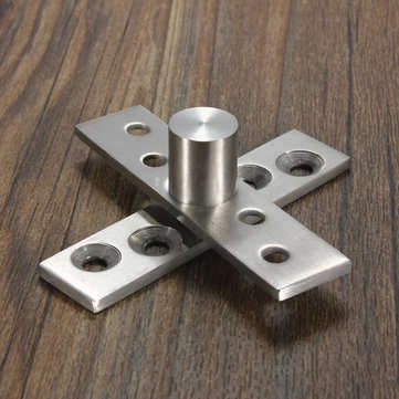 2pcs 360 Degree Door Pivot Hinge Hardware Silver 74mm Length