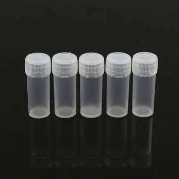 50PCS 5ml Plastic Sample Small Bottle Vial Storage Container Test Tube for Lab