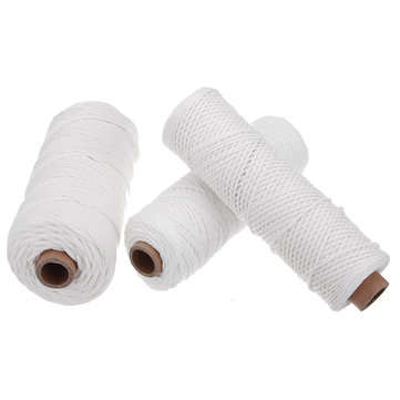 100M 1/2/3mm Natural Cotton String Twisted Cord Craft Rope Multifunct... (COLOR.: WHITE | SIZE: 1MM)