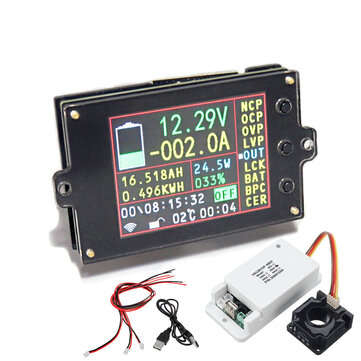 DC 500V 50A 100A 200A 300A 500A Wireless Voltage Meter Ammeter Solar Battery Char... (CURRENT: 500A)