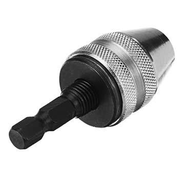 Drillpro 0.5-8mm Keyless Chuck 3 Jaw Drill Adapter 1/4 Inch Hex Shank Nickel Plating Drill Chuck