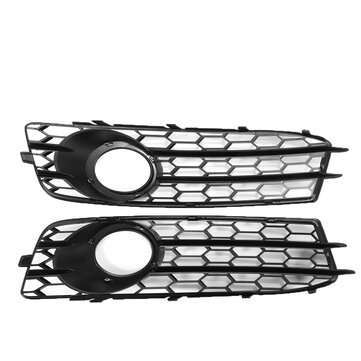 Front Fog Light Lamp Grille Grill Cover Honeycomb Hex  Chrome Silver For Audi A3 8P S-Line 2009-2012
