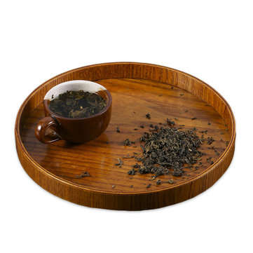 Wooden Tea Round Plate Hand-made Natural Fruit Food Tableware Serving Tray Solid Food Plate