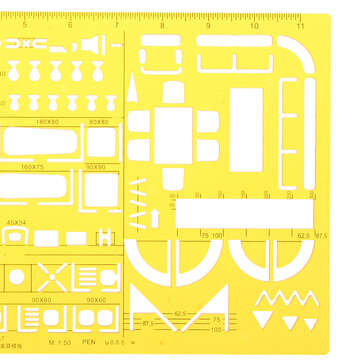 1:50 Interior Decorations Architectural Furniture Drawing Template KT Soft Plastic Ruler Stencil