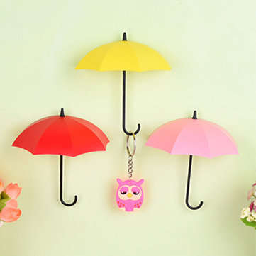 Honana 3Pcs Colorful Umbrella Shaped Creative Hanger Decorative Holder Pasties Wall Ho... (STYLE: 3)