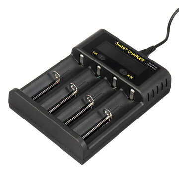 Bmax 3.7V 18650 4 Slot USB Battery Charger 5V2A LCD/USB with LED Indicator for Li-ion Ni-MH/Ni-Cd Re
