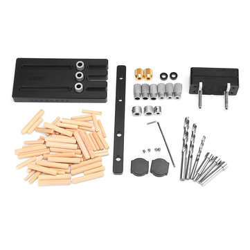 Wnew Woodworking Dowel Jig Set Drill Guide Locator Dowelling Jig Master Kit for 6/8/10mm Dowels