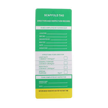 Scaffold Status Holder Tags Safety Protector Inserts Marker Security Warning Sign Board