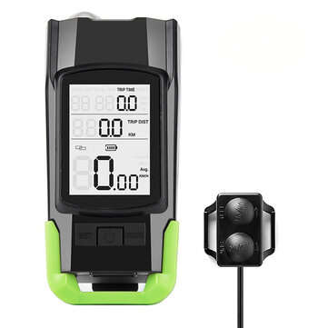 BIKIGHT 3-in-1 Bicycle Speedometer Wireless USB Rechargeable Double T6 LED Bike Li... (COLOR: GREEN)