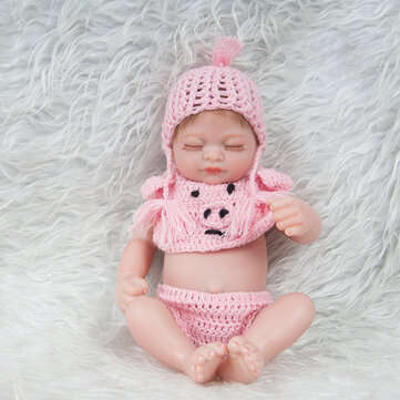 28CM Soft Silicone Vinyl Realistic Sleeping Reborn Lifelike Newborn Baby Doll Toy w... (COLOR: BLUE)