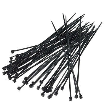 50pcs White Black 3x150mm Cable Ties Model Manufacturing Tools (COLOR.: WHITE)