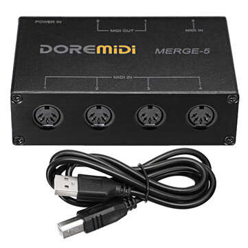 DOREMiDi MIDI Interfaces Controller Merger 5 MIDI Input 2 MIDI Output Support USB Power MERGE-5