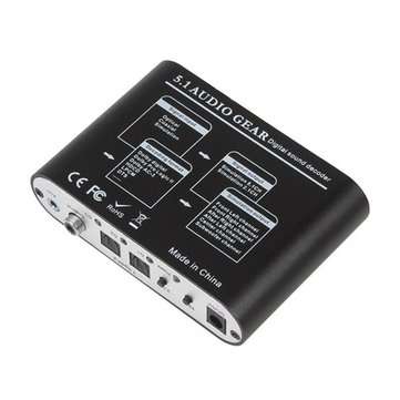 Digital Audio Decoder 5.1 Audio Gear DTS/AC-3/6CH Audio Converter LPCM To 5.1 Analog Output 2.1