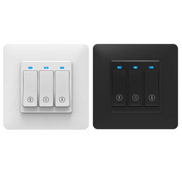 MoesHouse WS-EUY-C WiFi Smart Push Button Curtain Roller Blinds Shutter Switch Tu... (COLOR.: BLACK)
