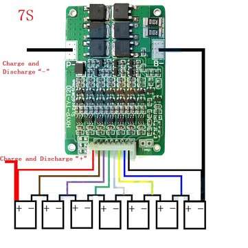 3S 4S 5S 6S 7S 15A 20A 18650 Lithium Battery Protection Board 12V 24V 29.4V Li... (TYPE: 7S29.4VBMS)