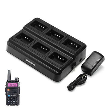 BAOFENG Walkie Talkies Charger Six Way Radio Battery Charger for Baofeng BF-UV5R 5... (PLUG: USPLUG)