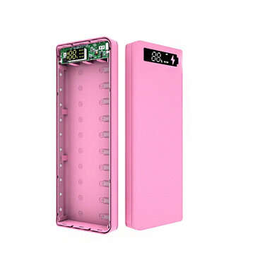 Quick Charge Version 10*18650 Power Bank Case Dual USB Mobile Phone Charge QC 3.0 P... (COLOR: PINK)