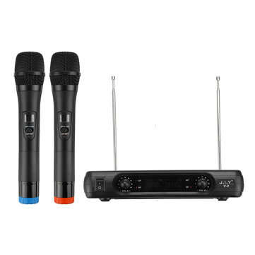 Professional UHF Dual Wireless Microphone System Kits 2 Channel Cordless Handheld ... (PLUG: USPLUG)