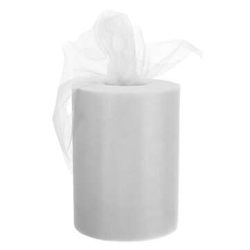 CAMTOA 100 Yard Tulle Roll Sequin Tulle Tutu Trim Craft Wedding DIY Decoration (COLOR: WHITE)