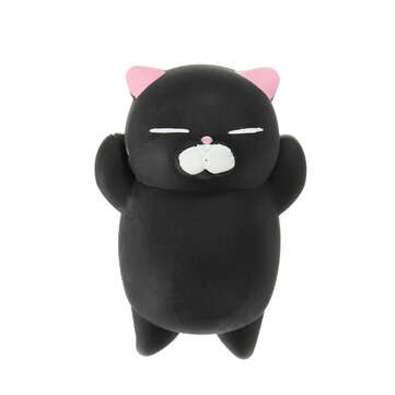 Mochi Kitten Cat Squishy Squeeze Cute Healing Toy Kawaii Collection Stress Reliev... (COLOR.: BLACK)