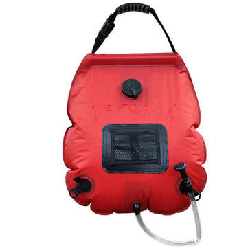 20L Portable Solar Heated Shower Water Bathing Bag Outdoor Camping Hiking Water Bag ... (COLOR: RED)