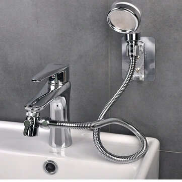 Bathroom Wash Face Basin Water Tap External Shower Head Hair Washing Faucet Rinser Extension Set 1.5