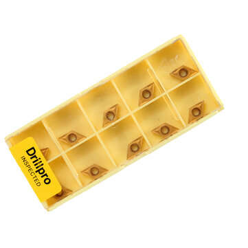 Drillpro 10pcs DCMT070204 Carbide Insert DCMT 0702 Cutter For for SDNCN Turning Tool Holder