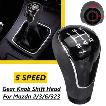 5 Speed Manual Handle Gear Shift Knob Stick Head For Mazda 2/3/6 (COLOR.: BLACK)