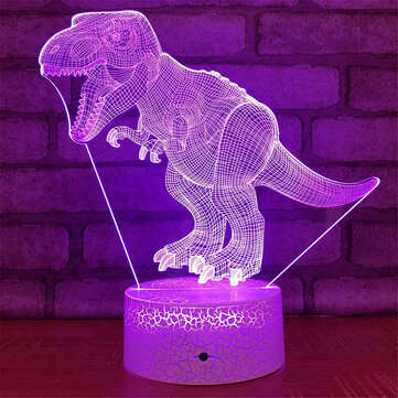 USB/Battery Powered 3D Children Kids Night Light Lamp Dinosaur Toys Boys 16 Colors Changing LED Remo
