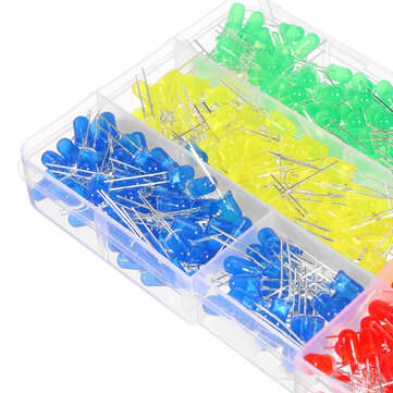500PCS F5 5mm LED Light-emitting Diode Luminous Tube Beads Resistance Lights Kits Bulb Lamp